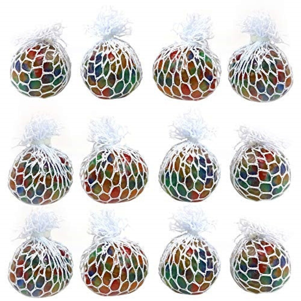 Big Mo's Toys Mesh Balls - Squishy Fidget Balls Stress Reliever For Adults - 12 Pack